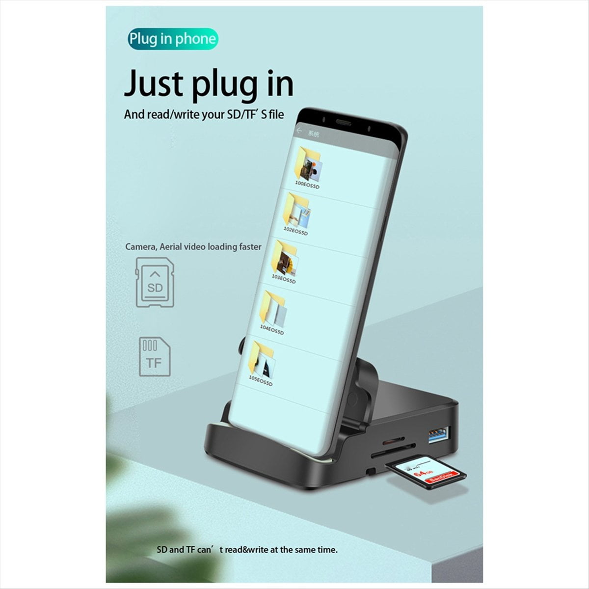 Docking Station Type C to Hdtv Docking Station Mobile Phone Holder Suitable for Mobile Phone and Laptop USB Expansion