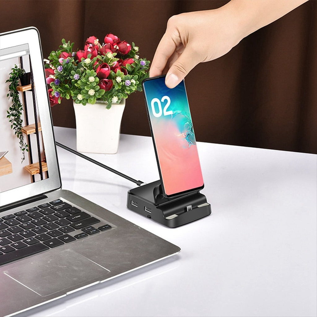 Docking Station Type C to Hdtv Docking Station Mobile Phone Holder Suitable for Mobile Phone and Laptop USB Expansion