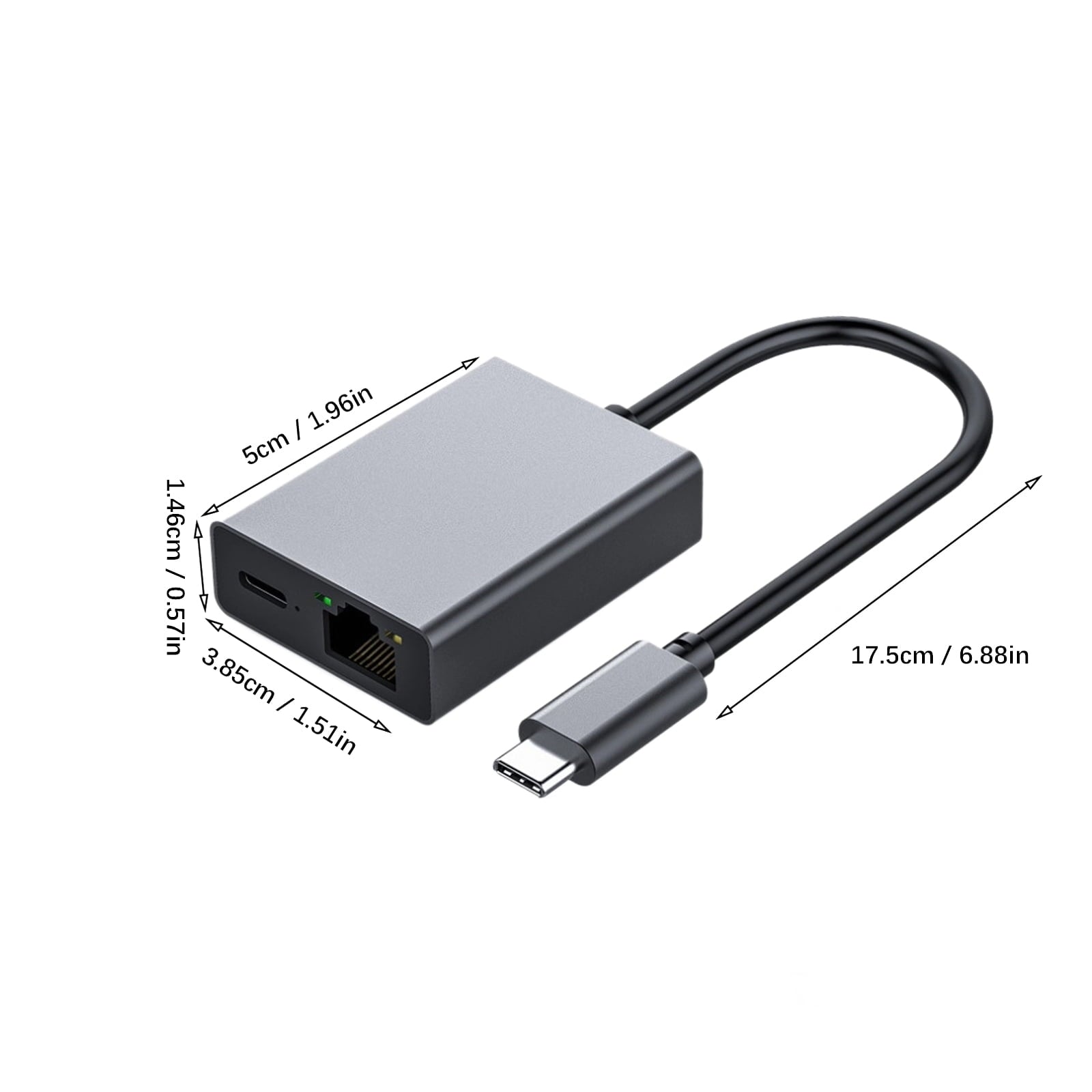 Aluminum Alloy Type C Ethenet Docking Station 100W Fast Charging Double Port Data Sync For Tablets PC Multiple Devices