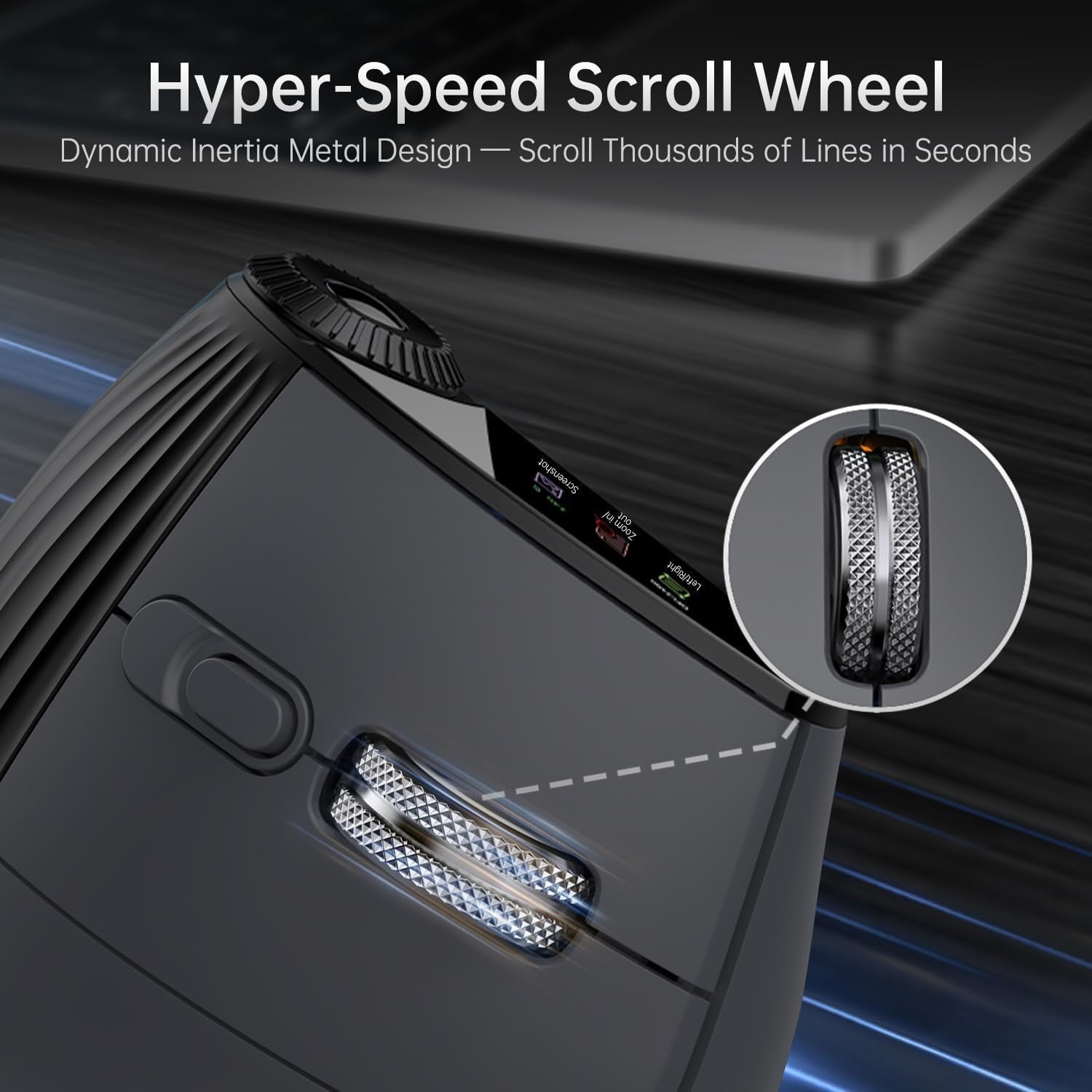 Ergonomic Vertical Mouse Wireless, Rechargeable Bluetooth Ultra-Fast Scrolling 4800 DPI Ergo Mouse, 2.4G Quiet Clicks 6 Buttons