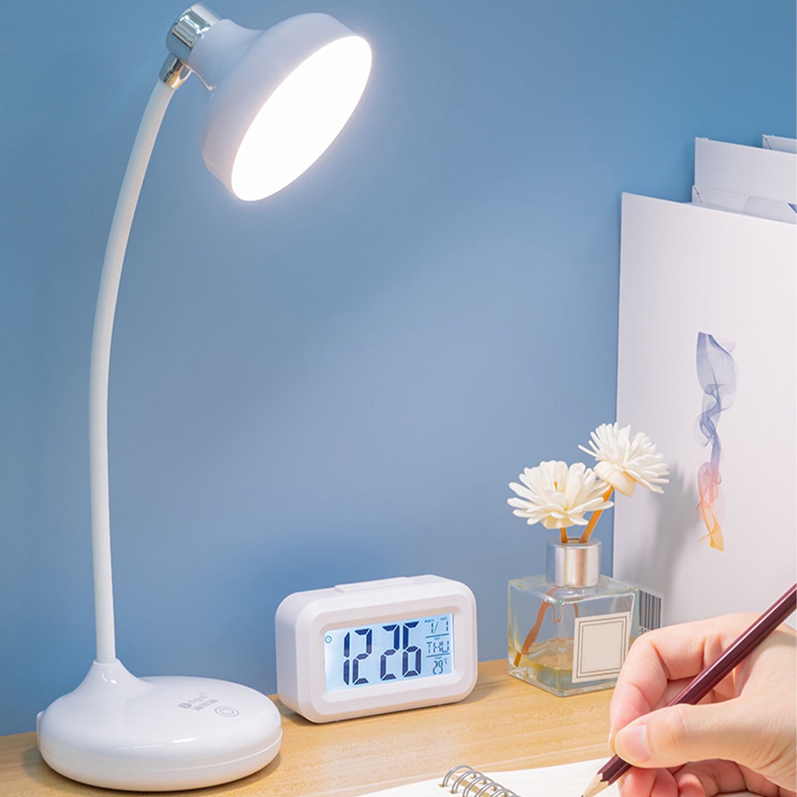 Dorm room essentials, Soft Light Eye Protection Brightness Can Be Adjustment Multiple Lighting Angles Large Capacity Built-in Battery Learning Desk Lamp