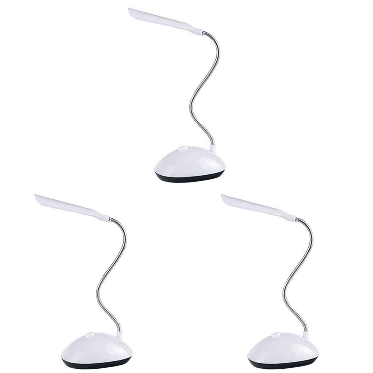 3X Light LED Desk Lamp 360 Degree Rotating Eye Protection Kids Student Reading Light LED Desk Lamp for Home ,White