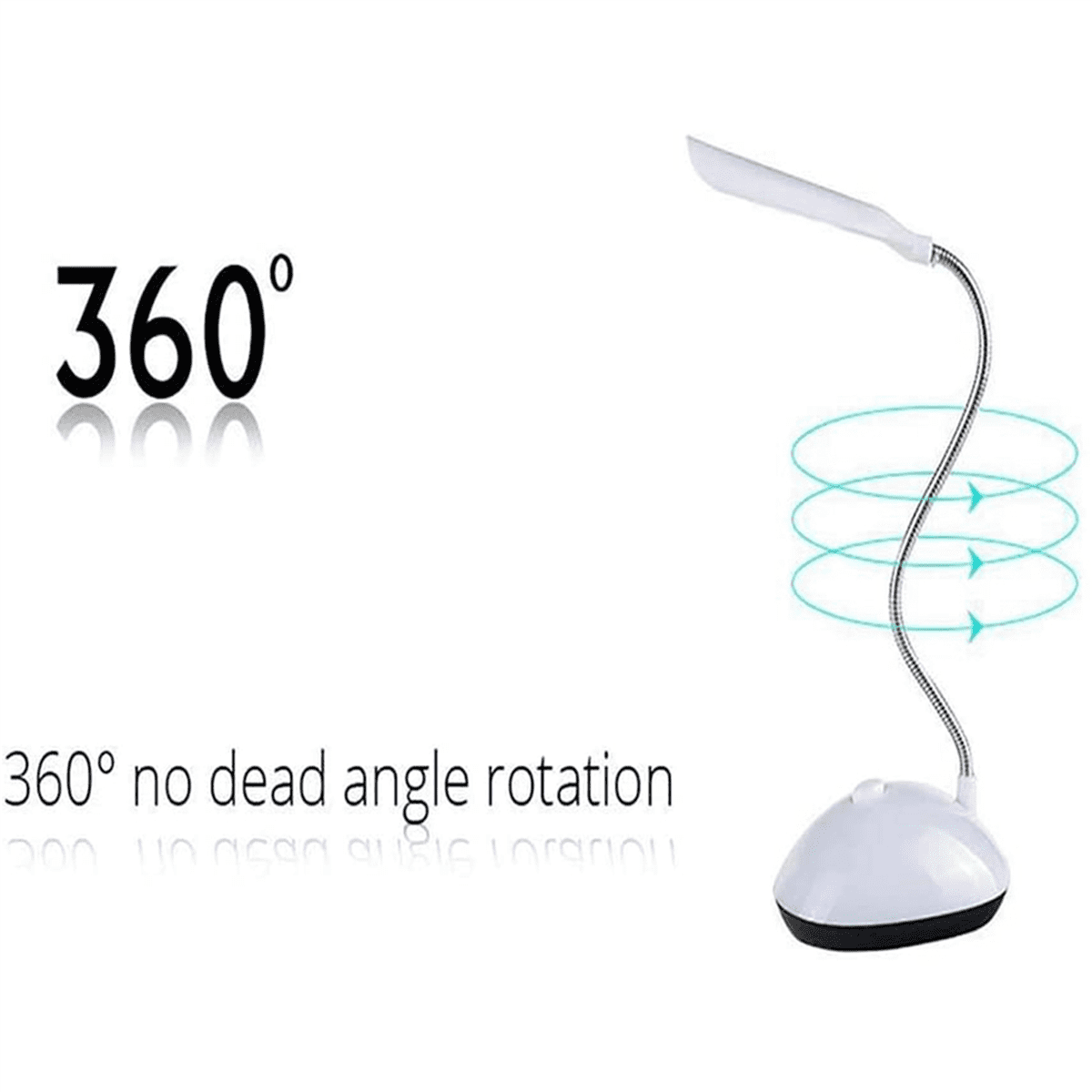 3X Light LED Desk Lamp 360 Degree Rotating Eye Protection Kids Student Reading Light LED Desk Lamp for Home ,White