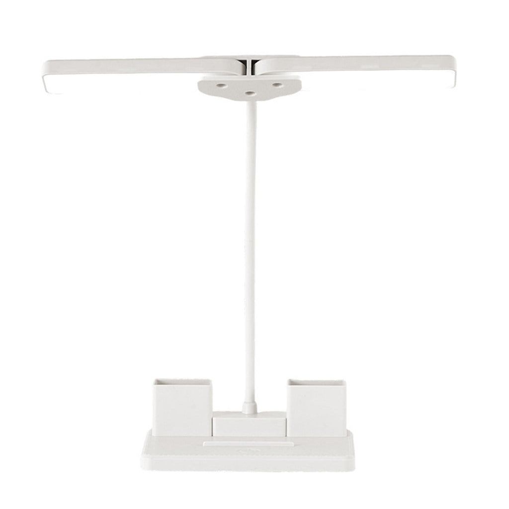 Double Head LED Desk Lamp, Anti Blue Light Reading Fixture, Portable Bedroom Nightstand Illuminator, Eye Protection College Dormitory Light, Study Table Accessory