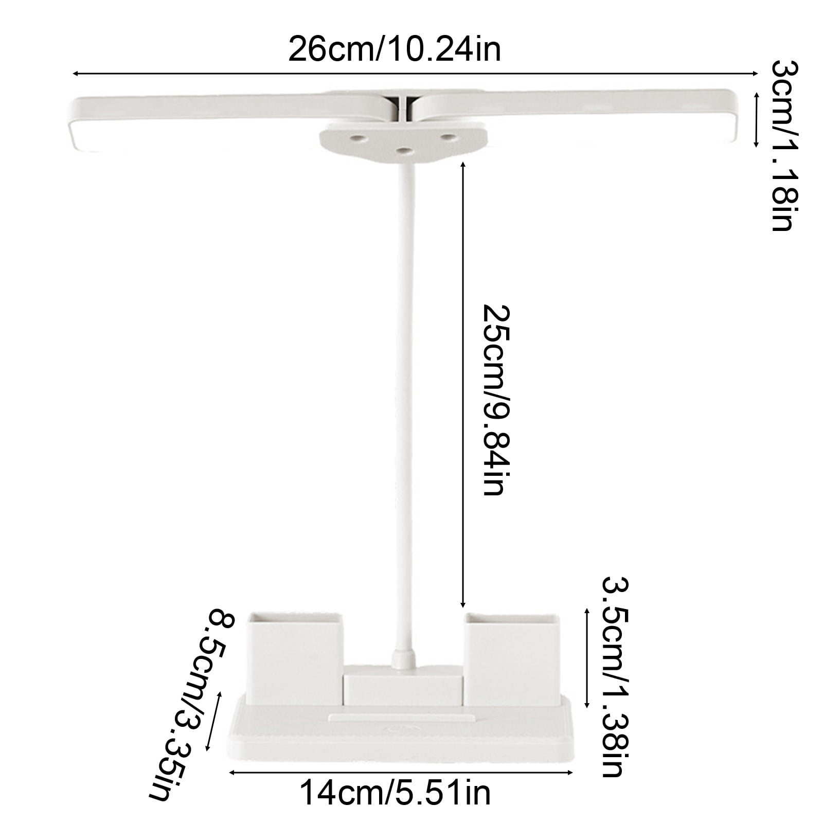Double Head LED Desk Lamp, Anti Blue Light Reading Fixture, Portable Bedroom Nightstand Illuminator, Eye Protection College Dormitory Light, Study Table Accessory