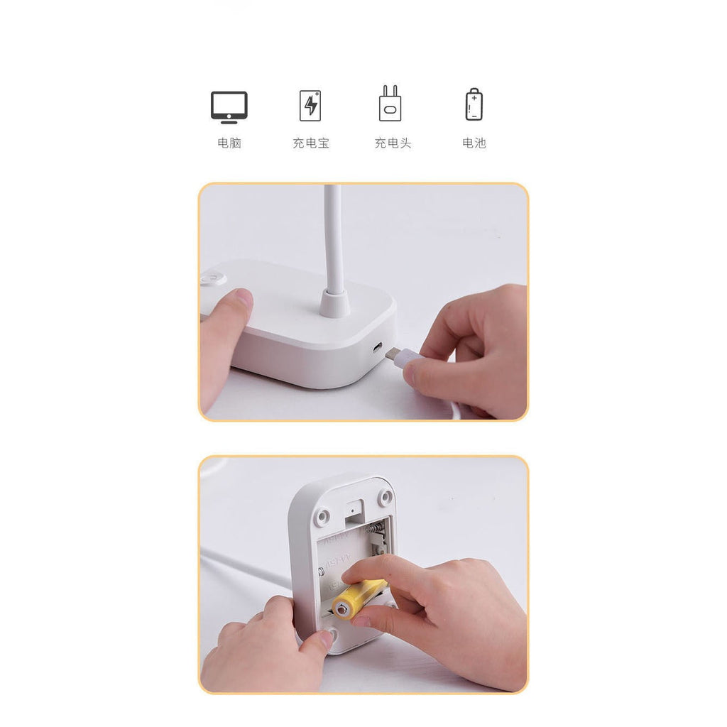 Dorm room essentials, Cell Phone Bracket Folding Desk Lamp Students Study Eye- Desk Lamp USB Rechargeable LED Small Desk Lamp Night Light Battery Operated
