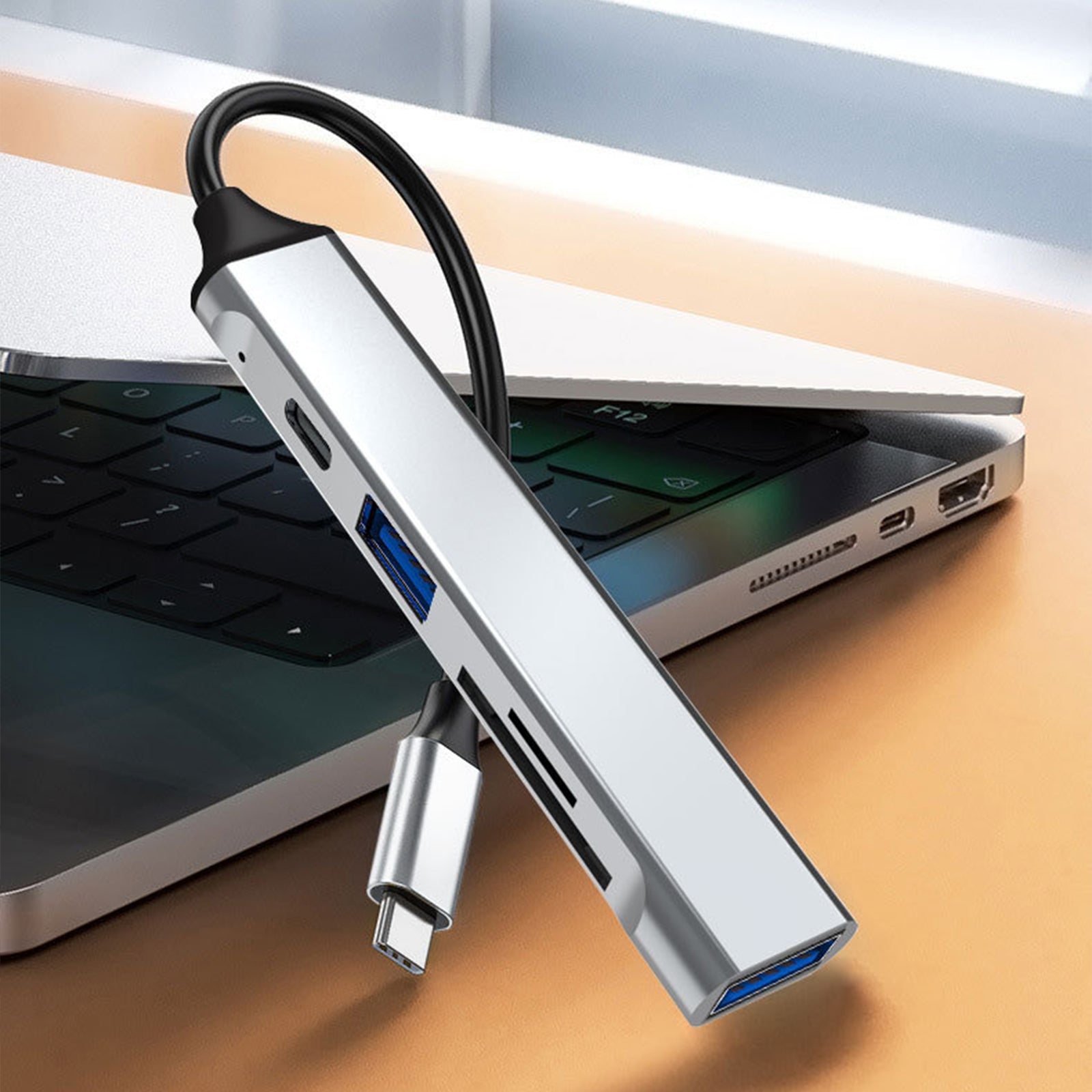 5 in 1 Multiport USB Type C Hubs Docking Station with USB3.0 2.0 Card Reader for Laptops