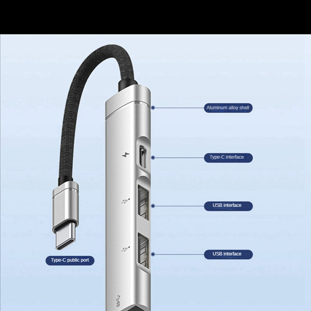 For Android Mobile Phone Computer Tablet Portable PD Charging Hub Type-C USB C Expansion Dock,Silver,1 x Docking Station,Silver