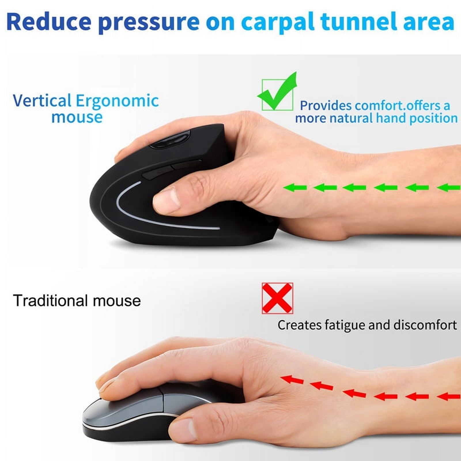 Vertical Ergonomic Gaming Mouse Rechargeable Wireless Gamer Mause Optical 2.4G Mouse Computer PC Laptop Desktop USB Mice