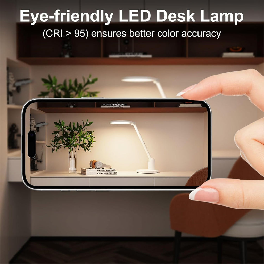 dxynlzq Desk Lamps for Home Office with Stable Base  1000LM Ultra Bright Eye-Caring Desk Light  3000K-6000K Dimmable Table Lamp with Stepless Dimming &amp;amp; Timing Function for Work  Readi