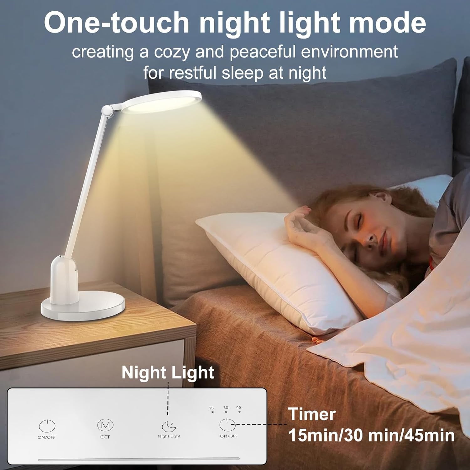 dxynlzq Desk Lamps for Home Office with Stable Base  1000LM Ultra Bright Eye-Caring Desk Light  3000K-6000K Dimmable Table Lamp with Stepless Dimming &amp;amp; Timing Function for Work  Readi