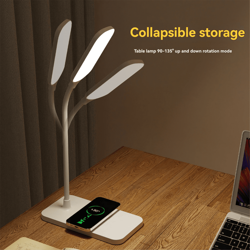 15W LED Desk Lamp Wireless Charging Desk Lamp Adjustable Light Eye Protection Desk Lamp Flexible Touch Activated Black