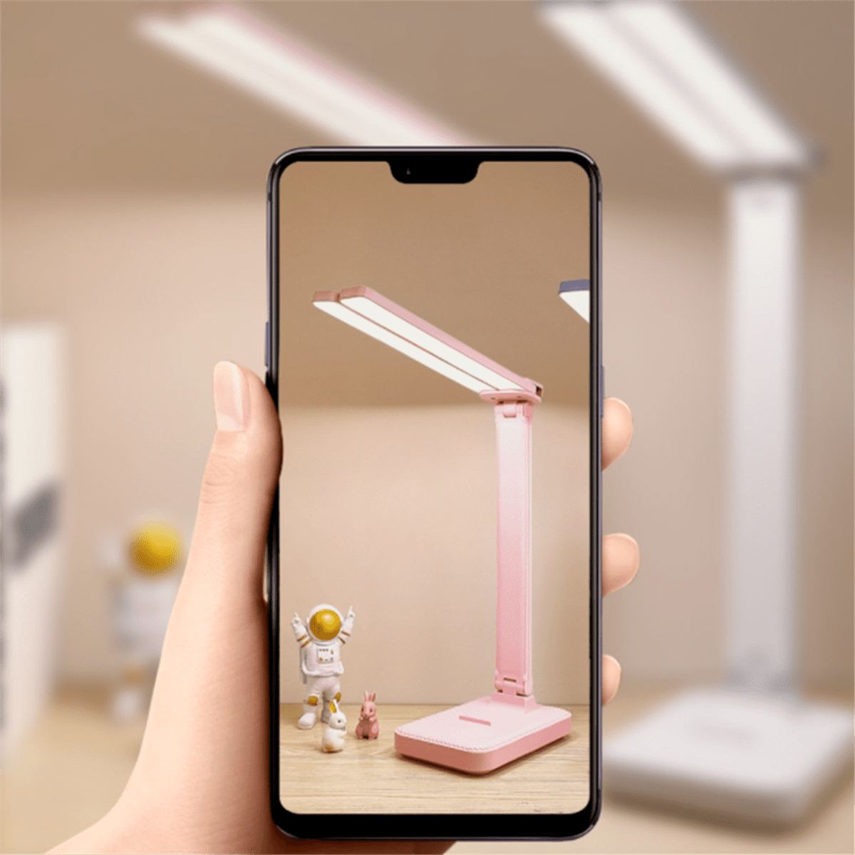 LED Desk Lamp 3 Level Dimmable Touch Night Light USB Rechargeable Eye Protection Foldable Desk Lamp White