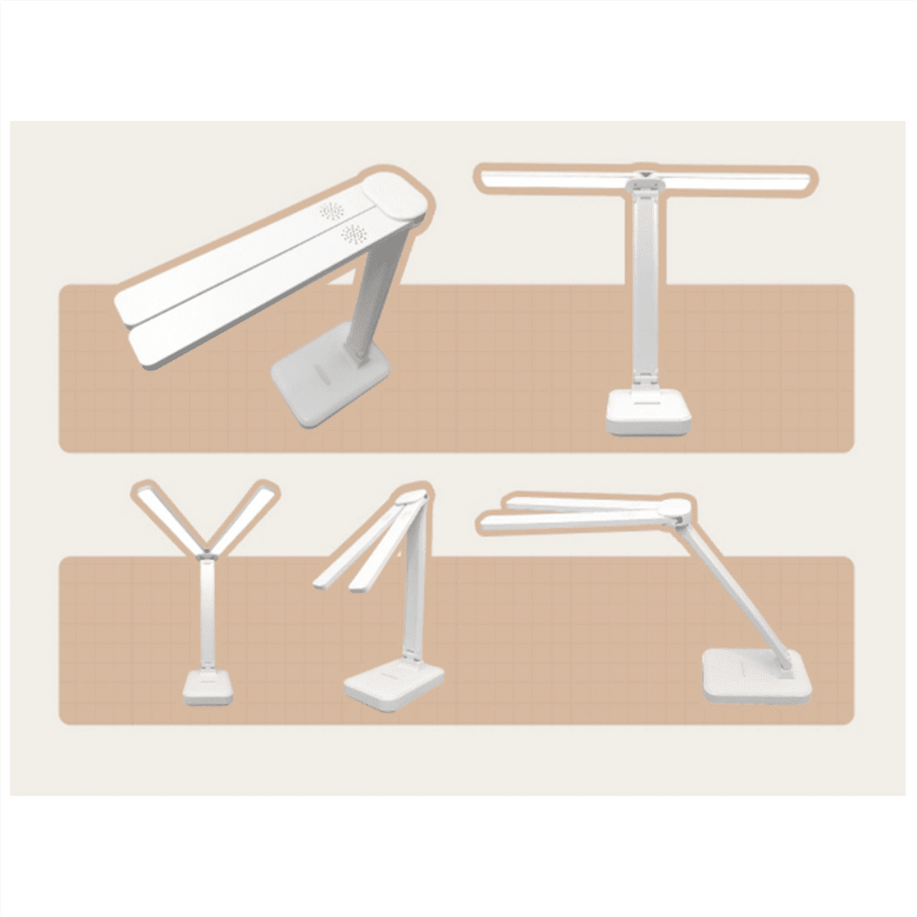 LED Desk Lamp 3 Level Dimmable Touch Night Light USB Rechargeable Eye Protection Foldable Desk Lamp White