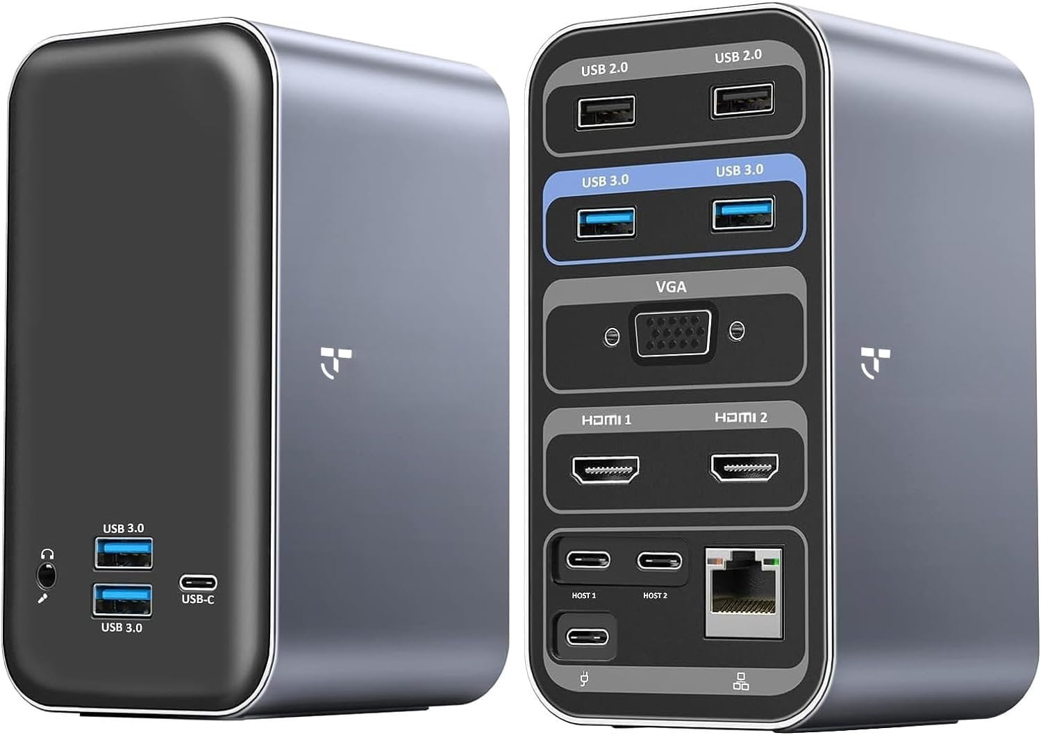 Docking Station Dual  with 2 4k  Display,15 in 2  C Docking Station for  with 2 , VGA, PD3.0, 7  Ports, RJ45 Ethernet &amp; 3.5mm Audio (No Power )