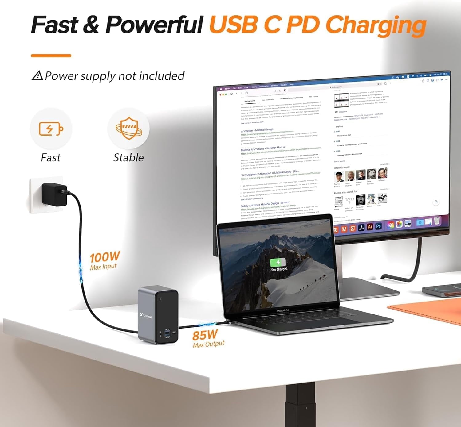 Docking Station Dual  with 2 4k  Display,15 in 2  C Docking Station for  with 2 , VGA, PD3.0, 7  Ports, RJ45 Ethernet &amp; 3.5mm Audio (No Power )