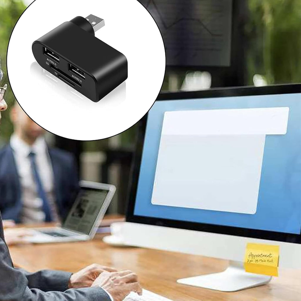 4 in 1 Rotatable USB Hub, 4 in 1 USB 2.0 Hub Docking Station, 1 Usb2.0 480Mbps Rotatable Splitter Card Fast Reader, for Laptop Notebook USB Hub Adapter Computer Accessories and Peripherals