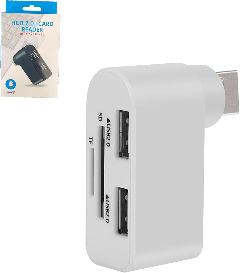 4 in 1 Rotatable USB Hub, 4 in 1 USB 2.0 Hub Docking Station, 1 Usb2.0 480Mbps Rotatable Splitter Card Fast Reader, for Laptop Notebook USB Hub Adapter Computer Accessories and Peripherals