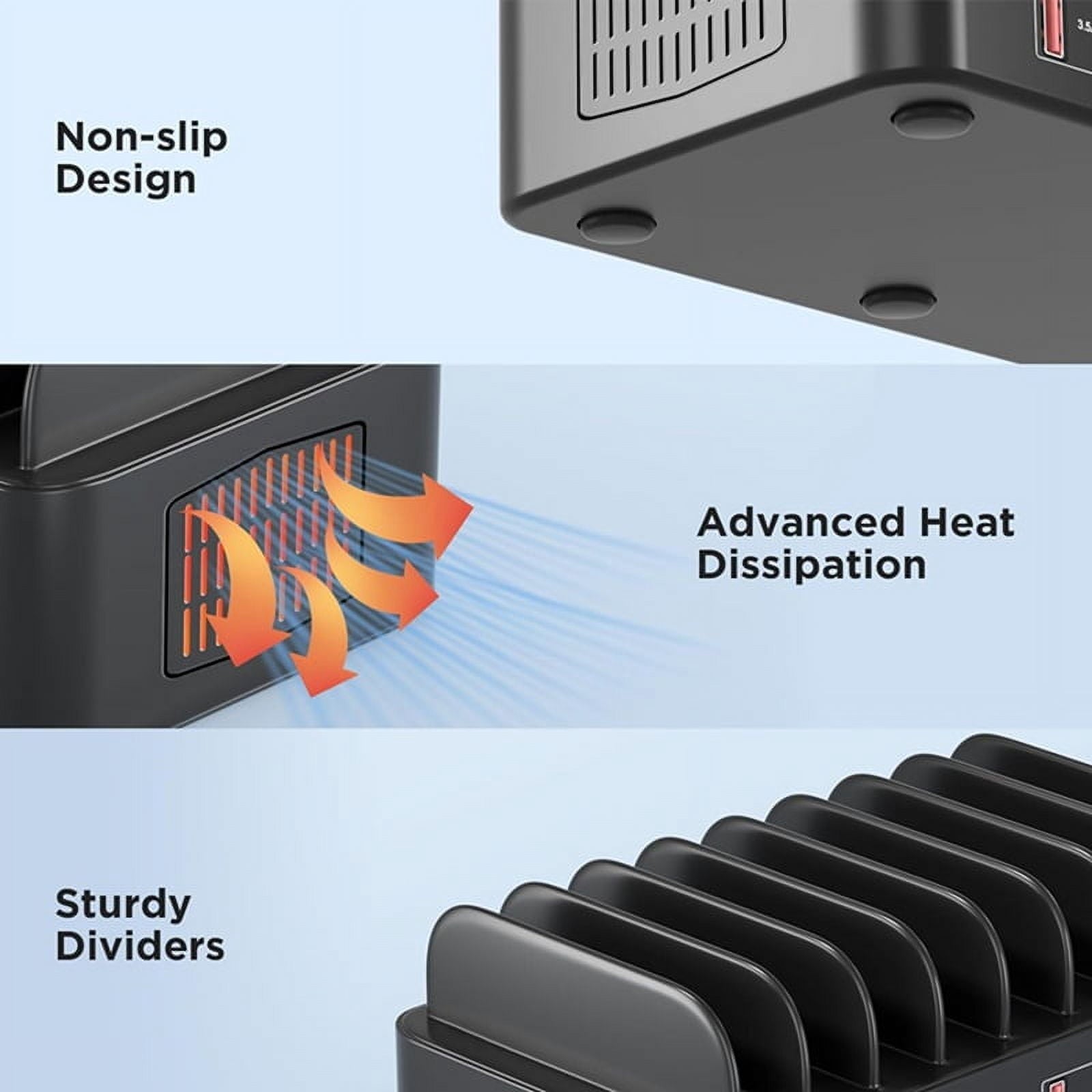 150W 16-Port Universal USB Charger Multi-Device Charging Station with Tablet Stand for 15/14/13 Pro Max S24 US PLUG
