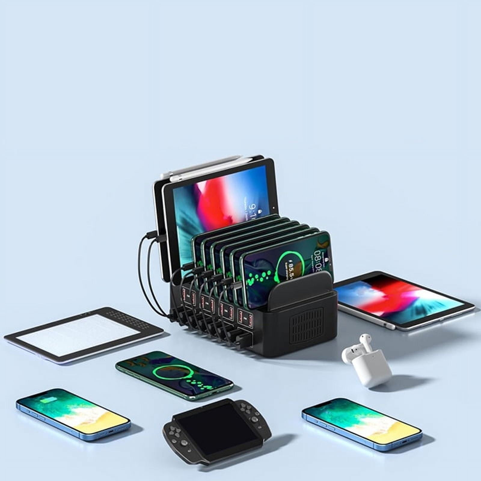 150W 16-Port Universal USB Charger Multi-Device Charging Station with Tablet Stand for 15/14/13 Pro Max S24 US PLUG