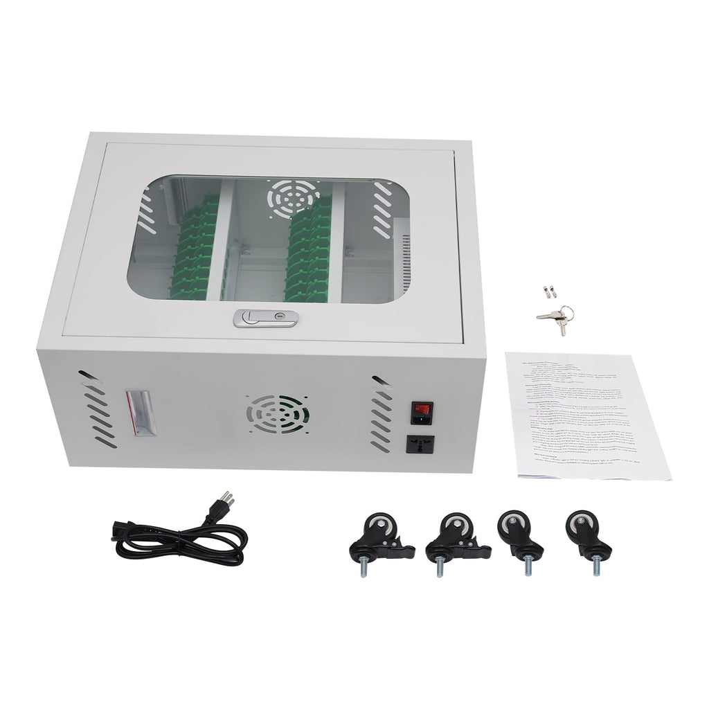 30-Device Charging Station, Mobile Charging Cabinet, Mobile Charging Cart