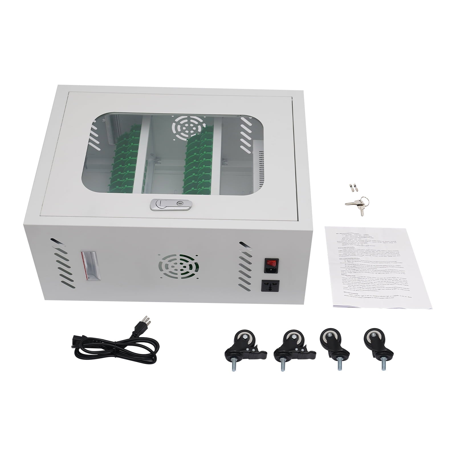 30-Device Charging Station, Mobile Charging Cabinet, Mobile Charging Cart