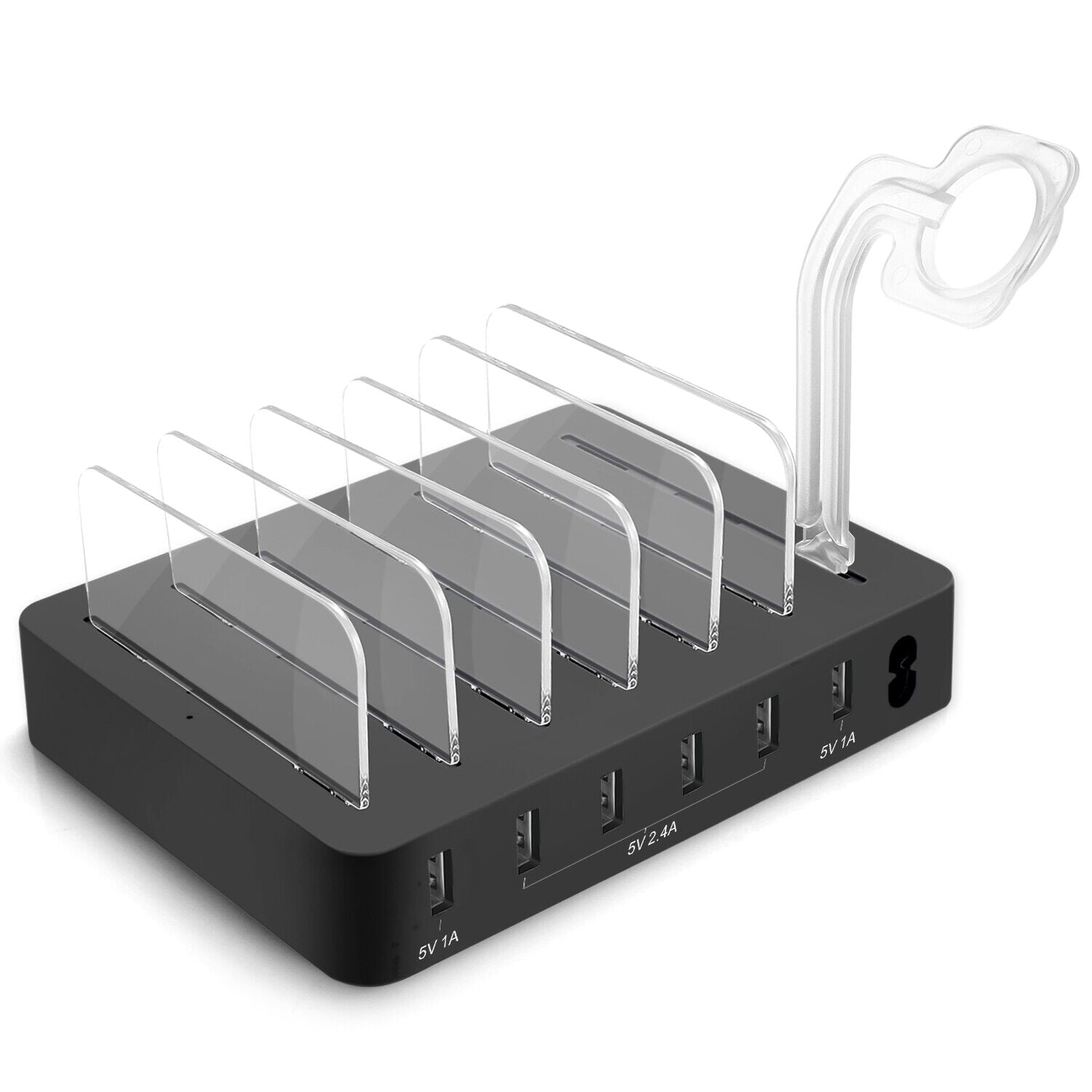 50W Portable Holder 6-Port USB Fast Charger Dock Station for iPhone i Pad iWatch