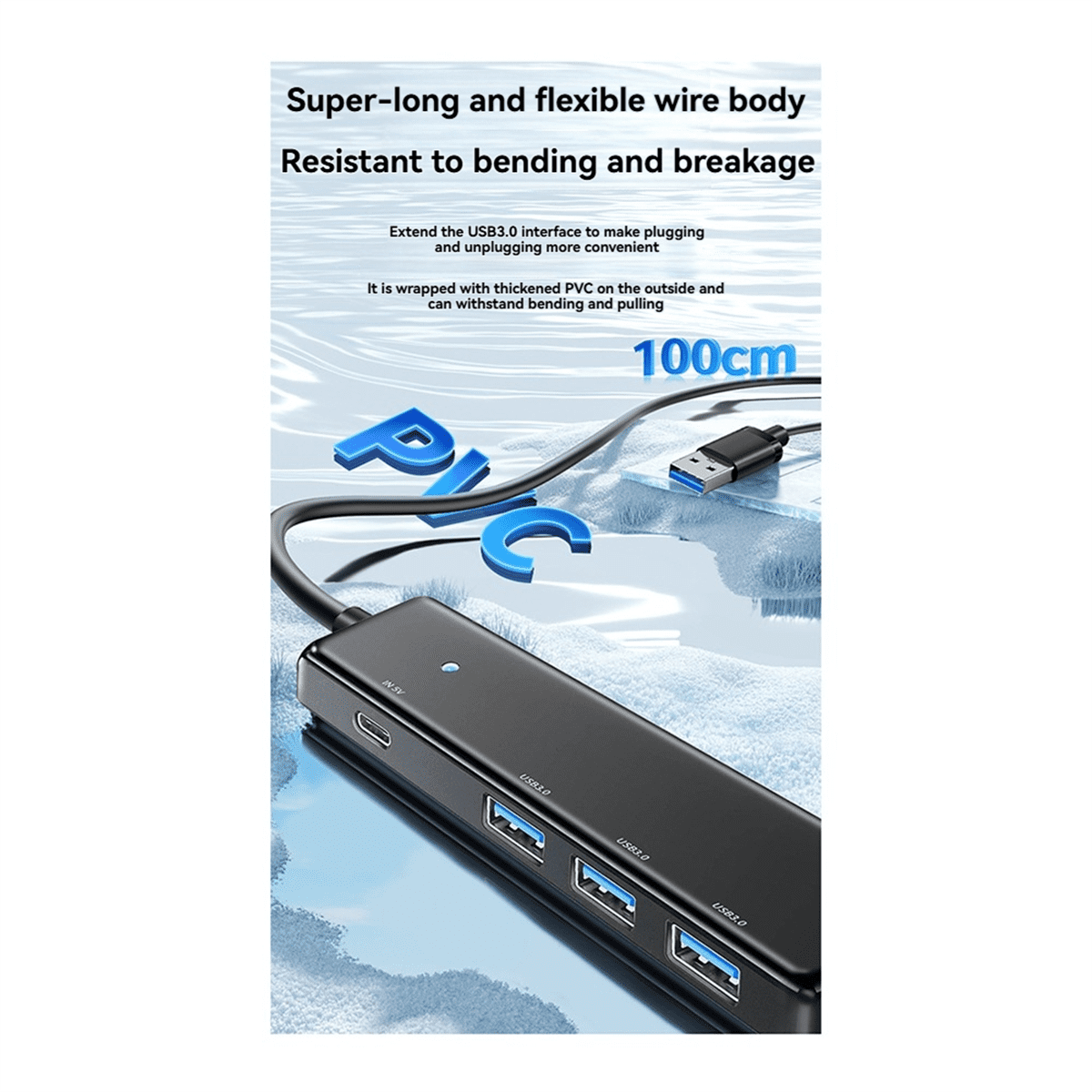 USB Hub USB C 3.0 Hub 5Ports Docking Station Type C Hub 5Gbps 100CM USB 3.0 Adapter for Laptop,1 * USB C 3.0 Hub