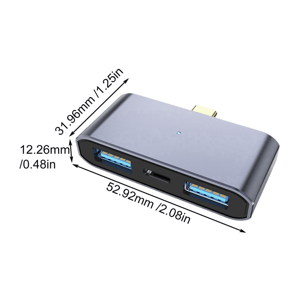 Type C Laptop Docking Station Multiport USB Adapter Dongle for Fast Data Transmission, and Portable