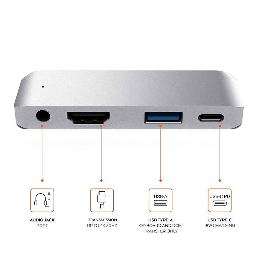 Laptop Docking Station USB Adapter 9.5x3cm Silver