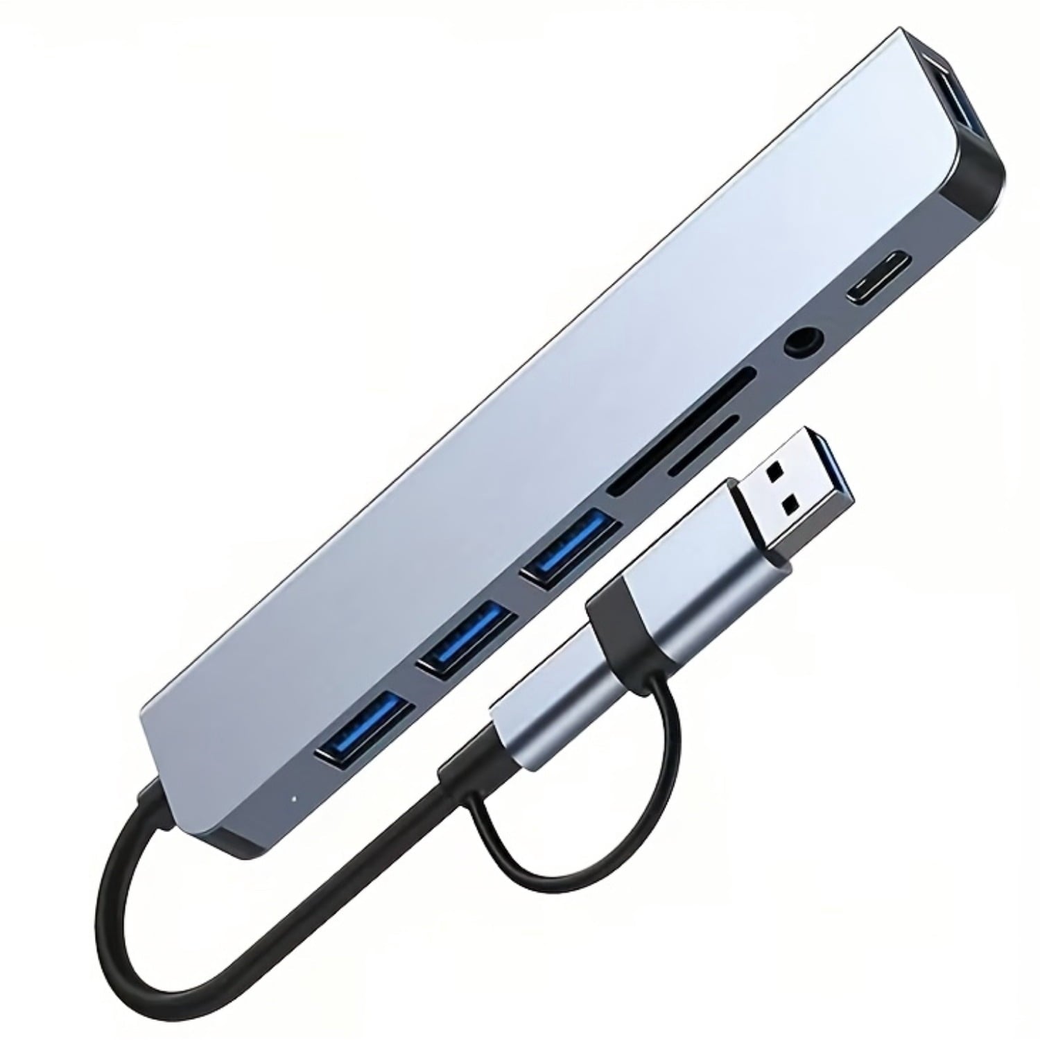 USB C Hub 8 in 1 Multiport Adapter, USB &amp; Type C Hub with USB 3.0, USB 2.0, Micro SD/TF Card Reader, Audio Port, Docking Station for Laptop, Tablet &amp; USB C Devices