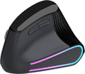 Ergonomic Vertical Mouse Wireless, Bluetooth Ultra-Fast Scrolling 4800 DPI Rechargeable Ergo Mouse, 2.4G Quiet Clicks 6 Buttons RGB Optical Mice