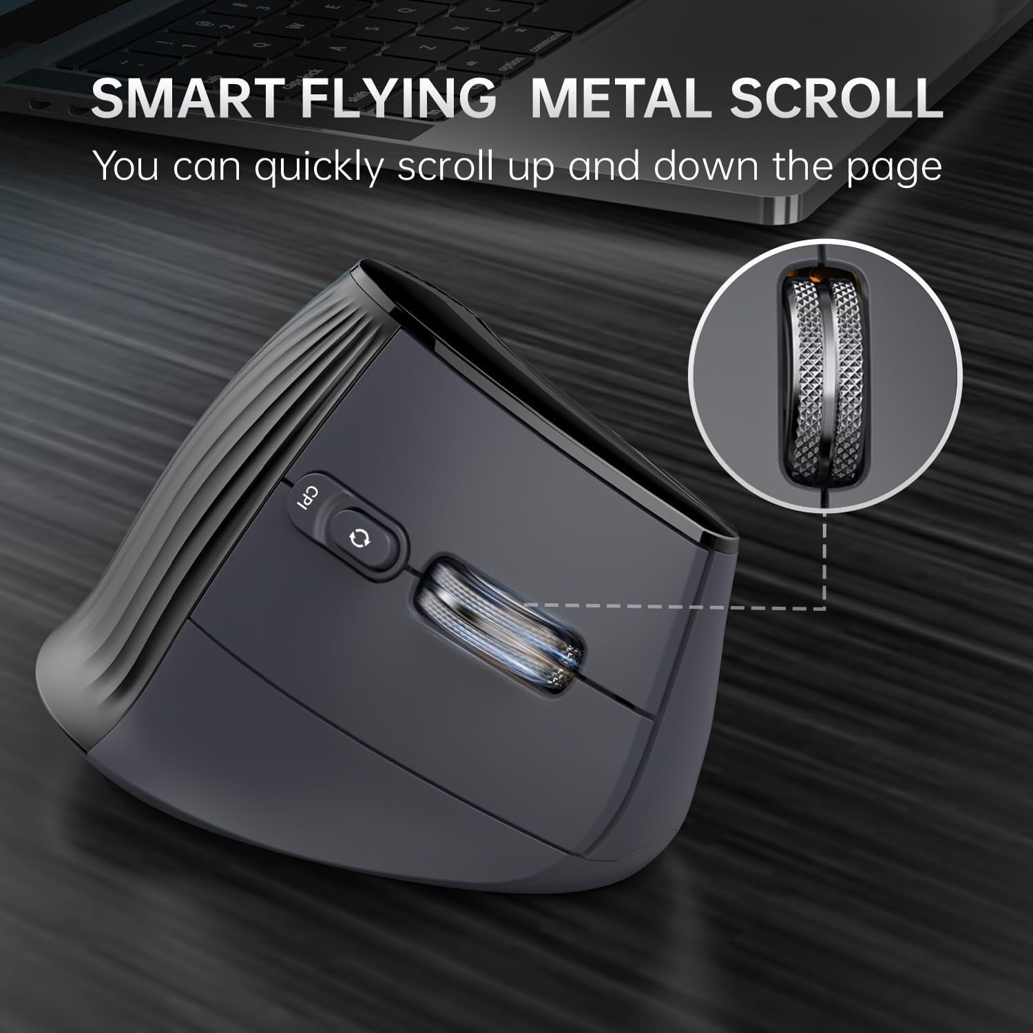Ergonomic Vertical Mouse Wireless, Bluetooth Ultra-Fast Scrolling 4800 DPI Rechargeable Ergo Mouse, 2.4G Quiet Clicks 6 Buttons RGB Optical Mice