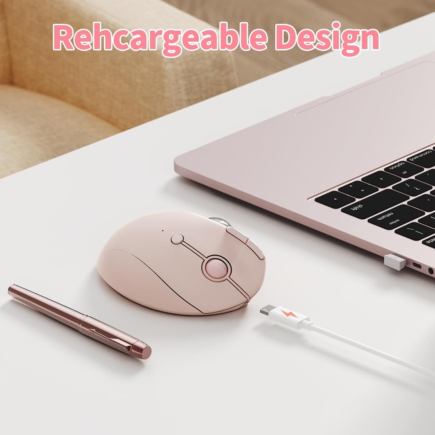 Wireless Trackball Mouse, Bluetooth Ergonomic Rollerball Mouse, Rechargeable Multi Devices USB/Bluetooth Connection Thumb Control