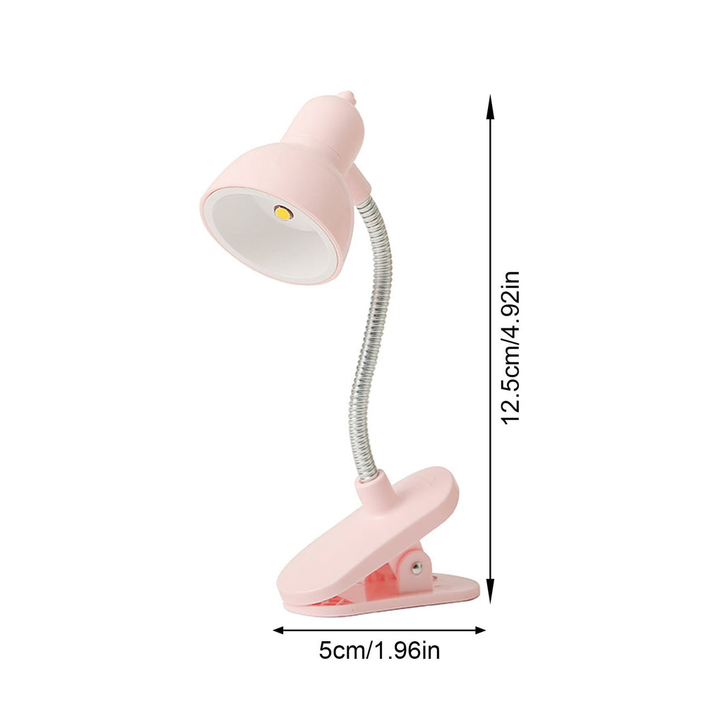 Adjustable Clamp On Desk Lamp Tiny LED Table Lamp with 360 Degree Rotating Neck For Bedroom Dorm Travel Camping