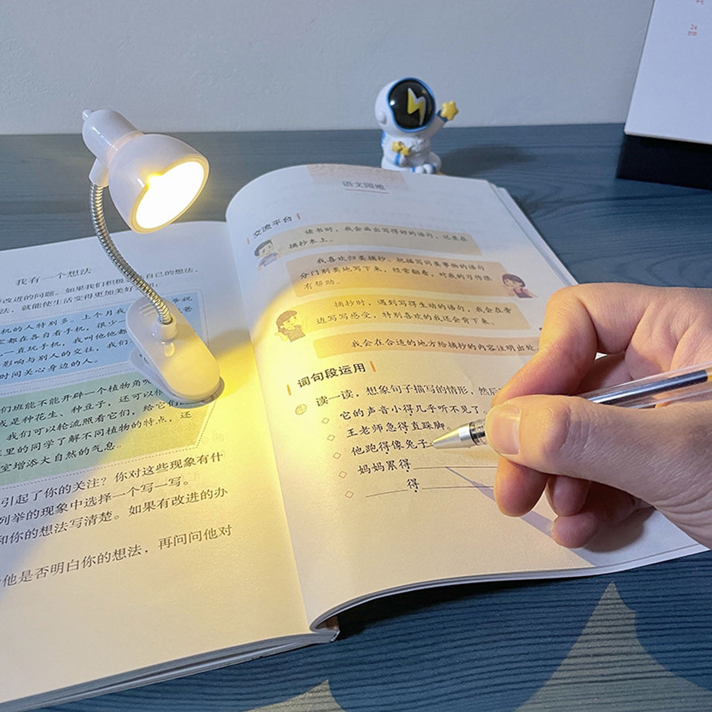 Adjustable Clamp On Desk Lamp Tiny LED Table Lamp with 360 Degree Rotating Neck For Bedroom Dorm Travel Camping