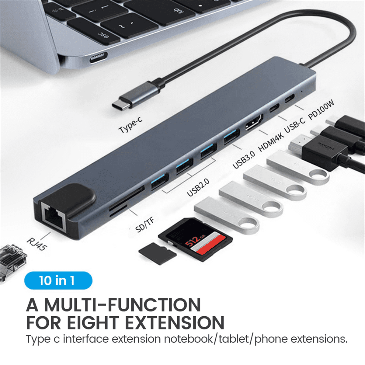 10 in 1 USB C Docking Station USB HUB Type C Splitter