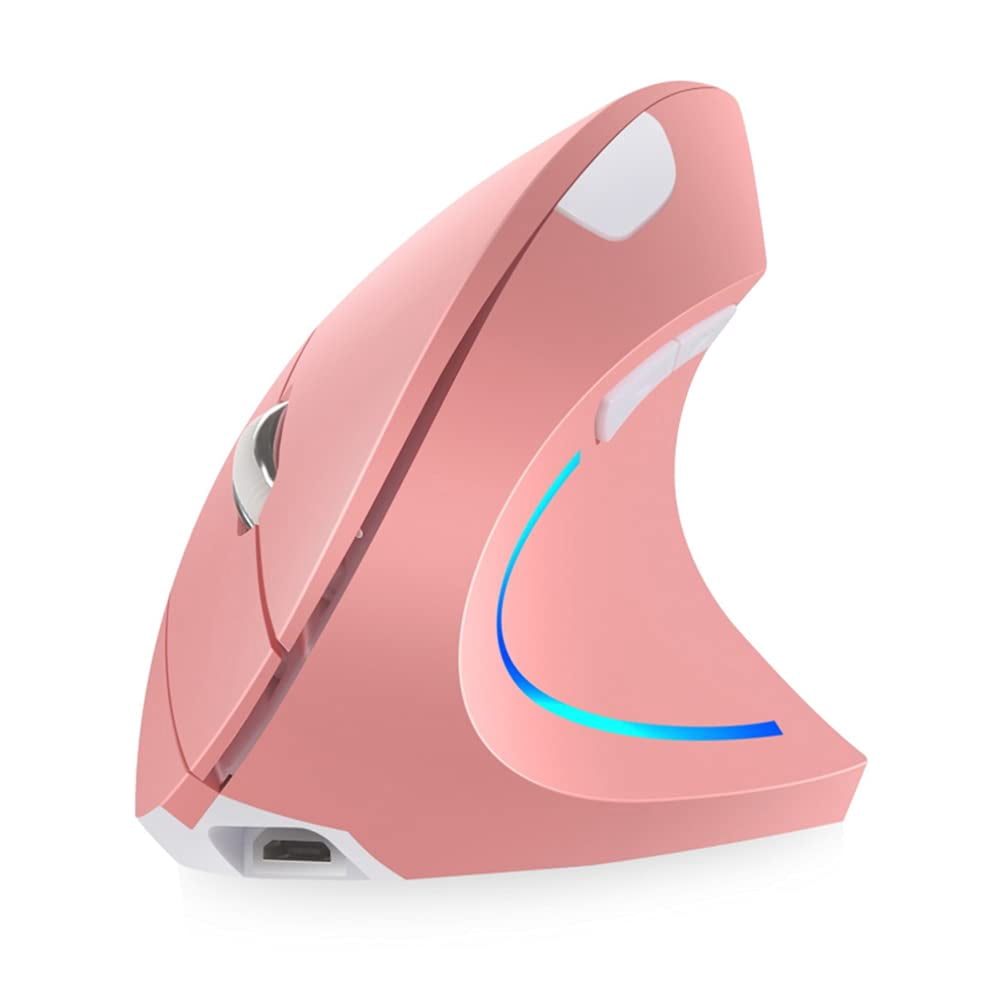 Vertical Ergonomic Mouse, 2.4GHz Wireless Rechargeable Vertical Mouse for Right Hand, 4 Adjustable DPI 800/1200/1600/2400, 6 Buttons, Compatible with PC, Desktop, Mac