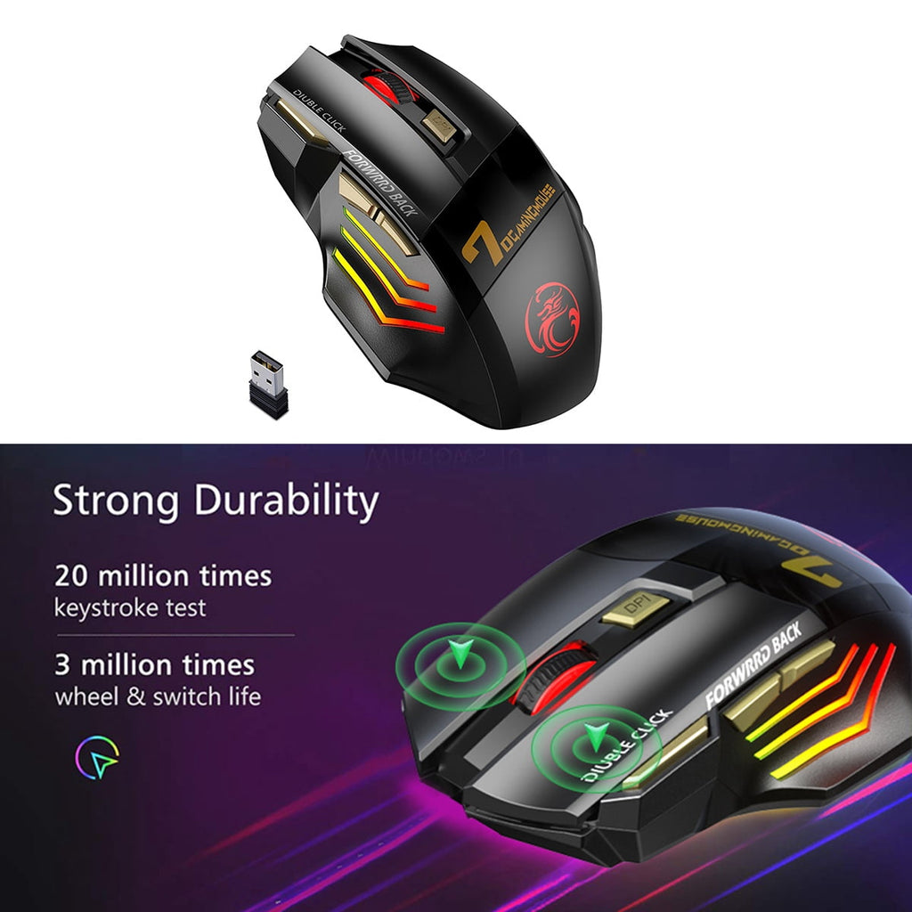 Wireless Gamer Mouse for Computer 2.4G RGB Rechargeable Gaming Mouse Bluetooth USB Mouse Silent Ergonomic Mice