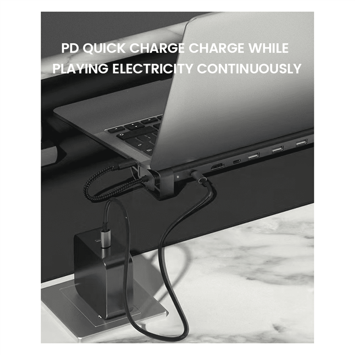 10-In-1 USB C Hub Multi-Port Splitter Adapter TYPE-C to 3.0USB PD100W Docking Station Laptop Stand