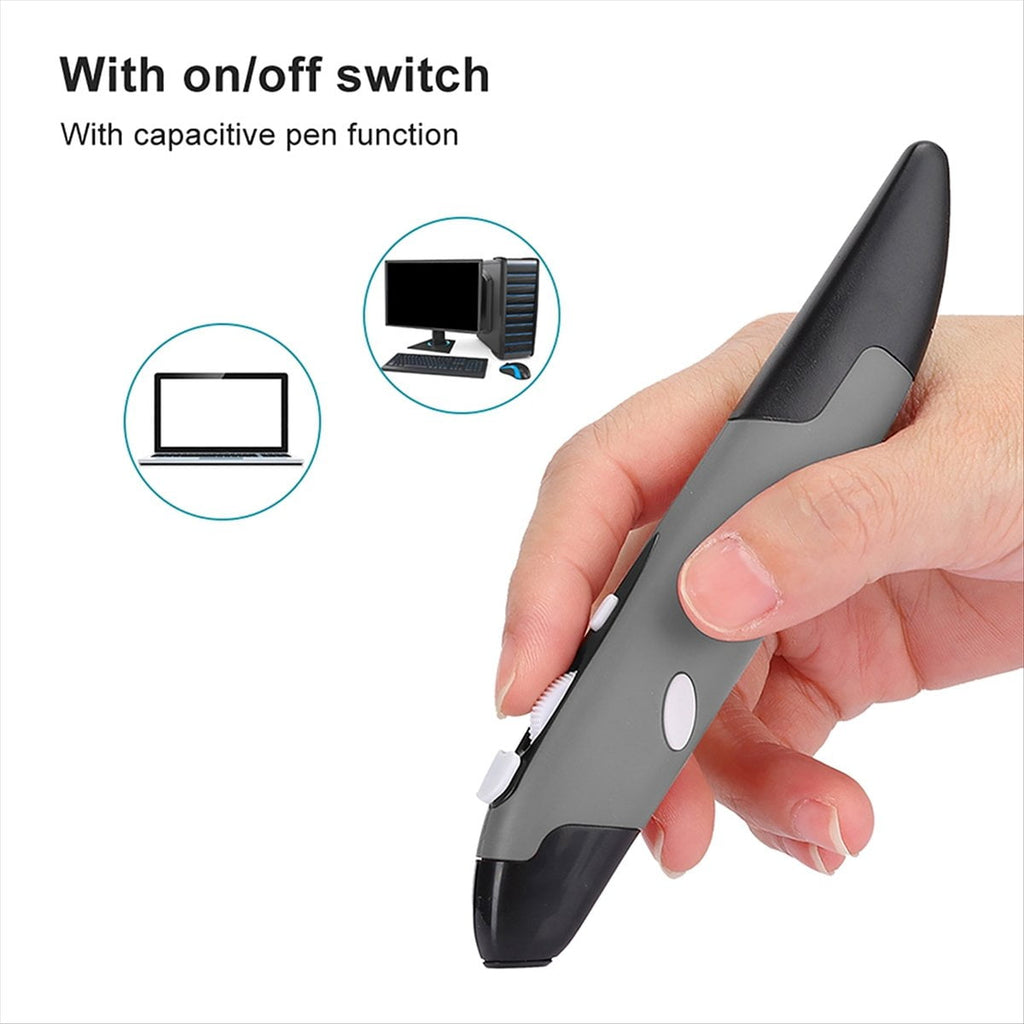 Ergonomic Mouse Mouse Pen Type Mouse USB Computer PC Parts Wireless 2.4G Mouse Pen Type Innovative Vertical Blue,1 * mouse 2 * OTG adapter,Blue