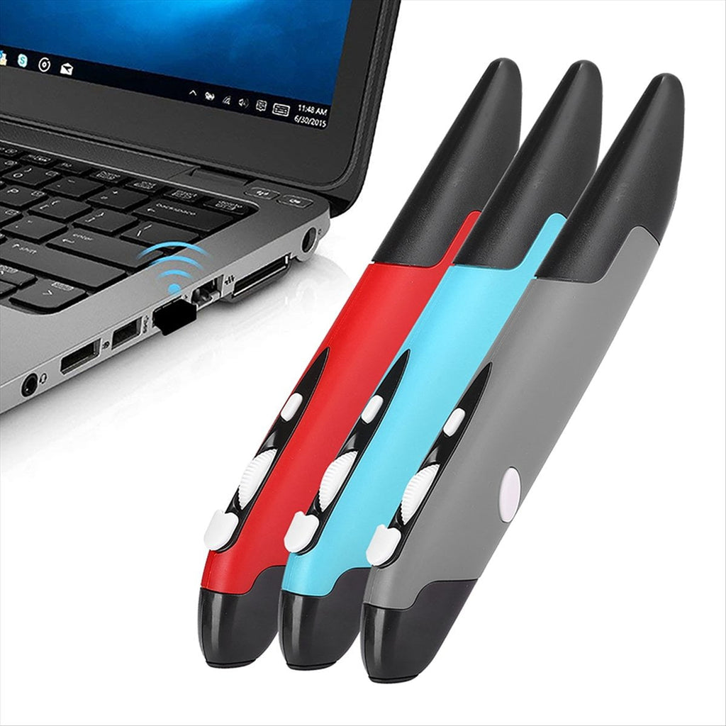 Ergonomic Mouse Mouse Pen Type Mouse USB Computer PC Parts Wireless 2.4G Mouse Pen Type Innovative Vertical Blue,1 * mouse 2 * OTG adapter,Blue