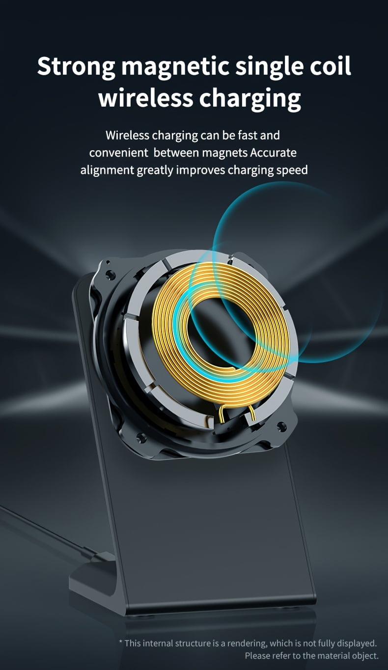 Magnetic Wireless Charger for iPhone 12/13/14/15/16/17 Pro/Max, 15W Fast Charging Desktop Stand, Apple Smart Earbuds Charging Station, Vertical Wireless Charging Dock