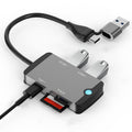 USB C Hub Multifunctional Docking Station Plug and Play Type C Docking Station USB3.0 Hub TF/SD Card Reader Silver