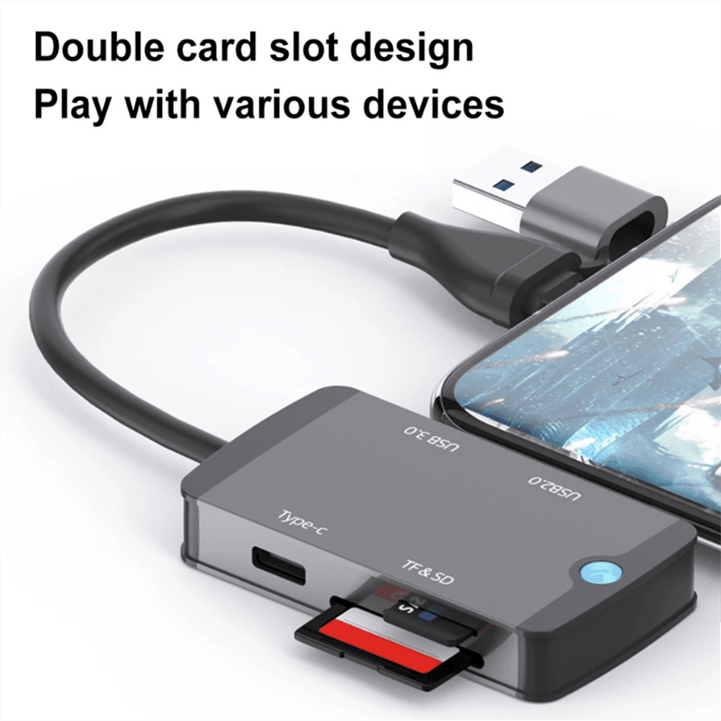 USB C Hub Multifunctional Docking Station Plug and Play Type C Docking Station USB3.0 Hub TF/SD Card Reader Silver