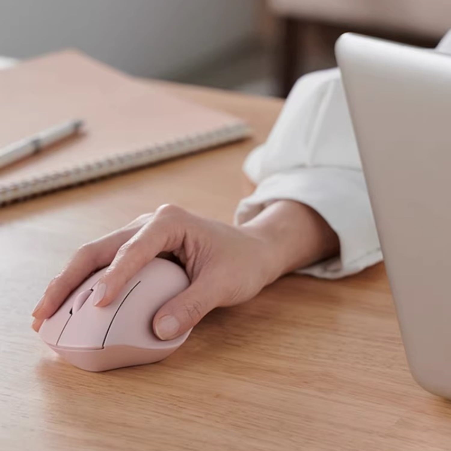 Shell Design Wireless Bluetooth Mouse, Ergonomic Dual Mode Silent Mouse for Laptop Office with Comfort Grip