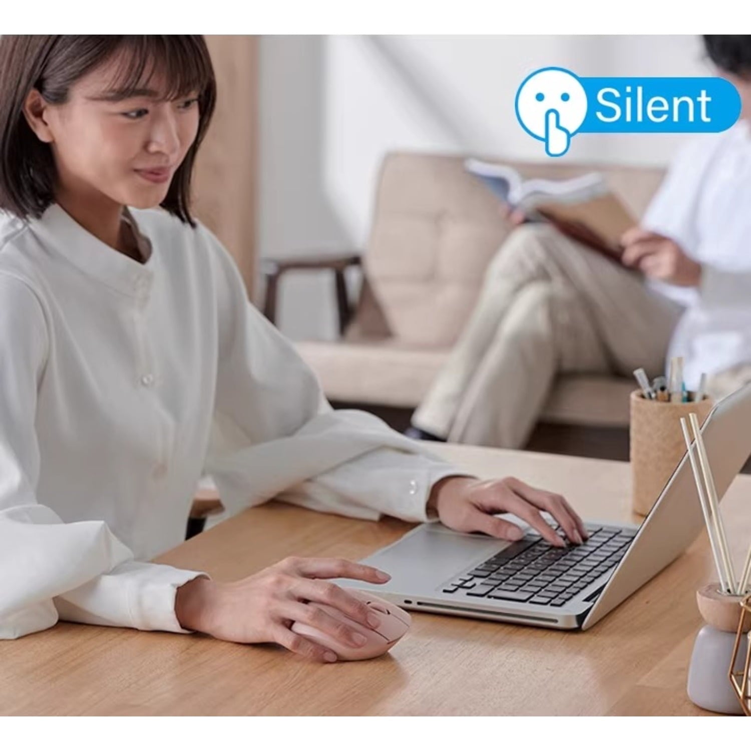 Shell Design Wireless Bluetooth Mouse, Ergonomic Dual Mode Silent Mouse for Laptop Office with Comfort Grip