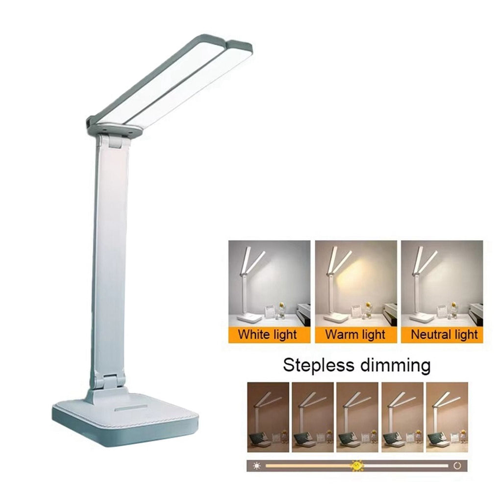 LED Desk Lamp 3 Level Dimmable Touch Night Light USB Rechargeable Eye Protection Foldable Desk Lamp Blue