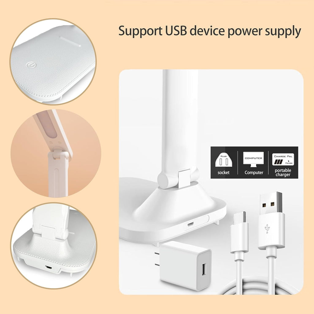 Desk Lamp Dimmable Desk Light eading Lamp 3 Lighting Modes, Eye Potection Accessoies, Study Desk Lamp Equipped  Chage Suitable fo  Office is fo  Giving