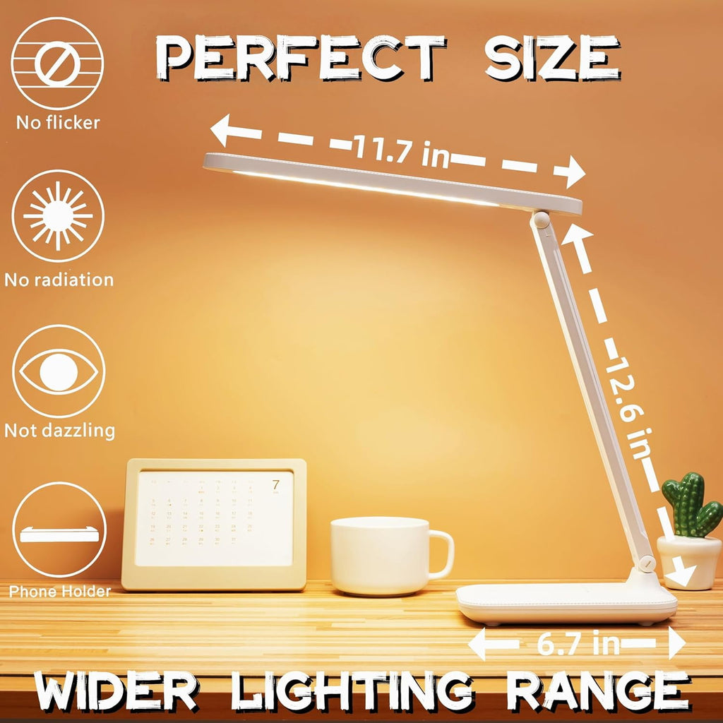 Desk Lamp Dimmable Desk Light eading Lamp 3 Lighting Modes, Eye Potection Accessoies, Study Desk Lamp Equipped  Chage Suitable fo  Office is fo  Giving